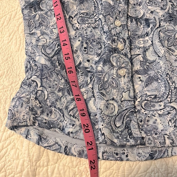 Inc blue paisley button down shirt size S. E#980 - Picture 3 of 7